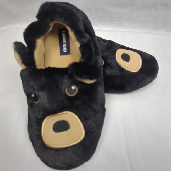 Land's End Bear Faux Fur Slippers - Picture 2 of 5